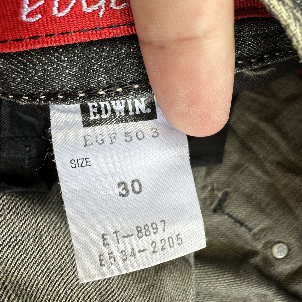 Japanese Brand Vintage Edwin Faded Black Distressed Denim Jean Pant W31 Size US 31 - 5 Thumbnail