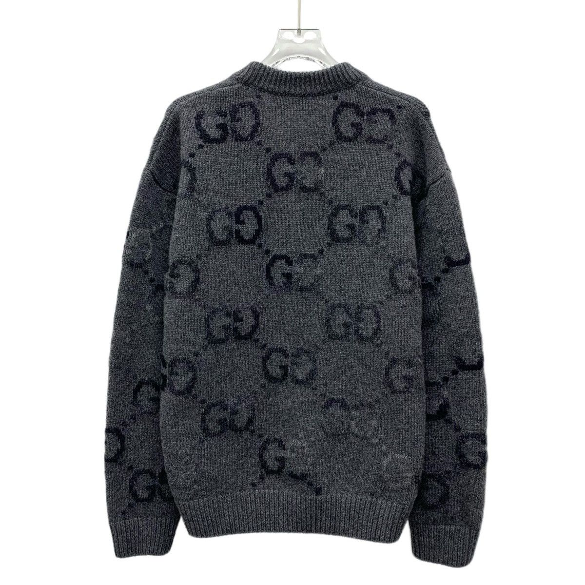 Gucci Gucci Gray Logo All Over Printed Wool Knit Cardigan Jacket Size XS / US 0-2 / IT 36-38 - 2 Thumbnail