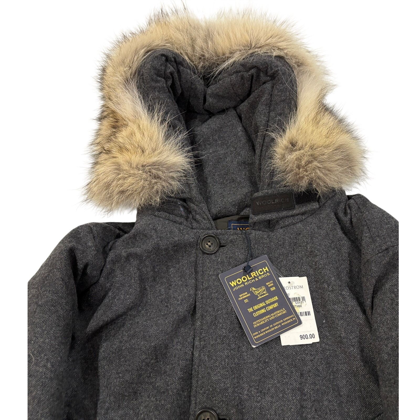 Woolrich Woolen Mills *R41 WOOLRICH Luxe Arctic Parka Wool Coyote Fur Gray Large Size US L / EU 52-54 / 3 - 5 Thumbnail