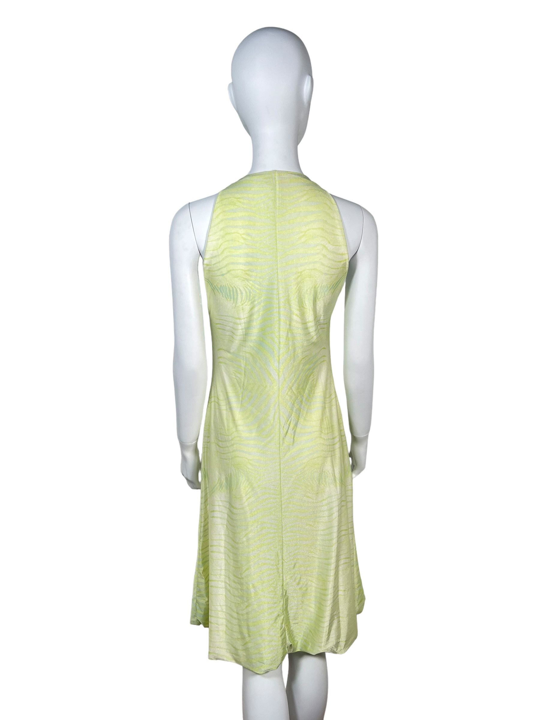 Roberto Cavalli Roberto Cavalli 90s Green Silk Dress with Ruffled Blouse. Size M / US 6-8 / IT 42-44 - 6 Thumbnail