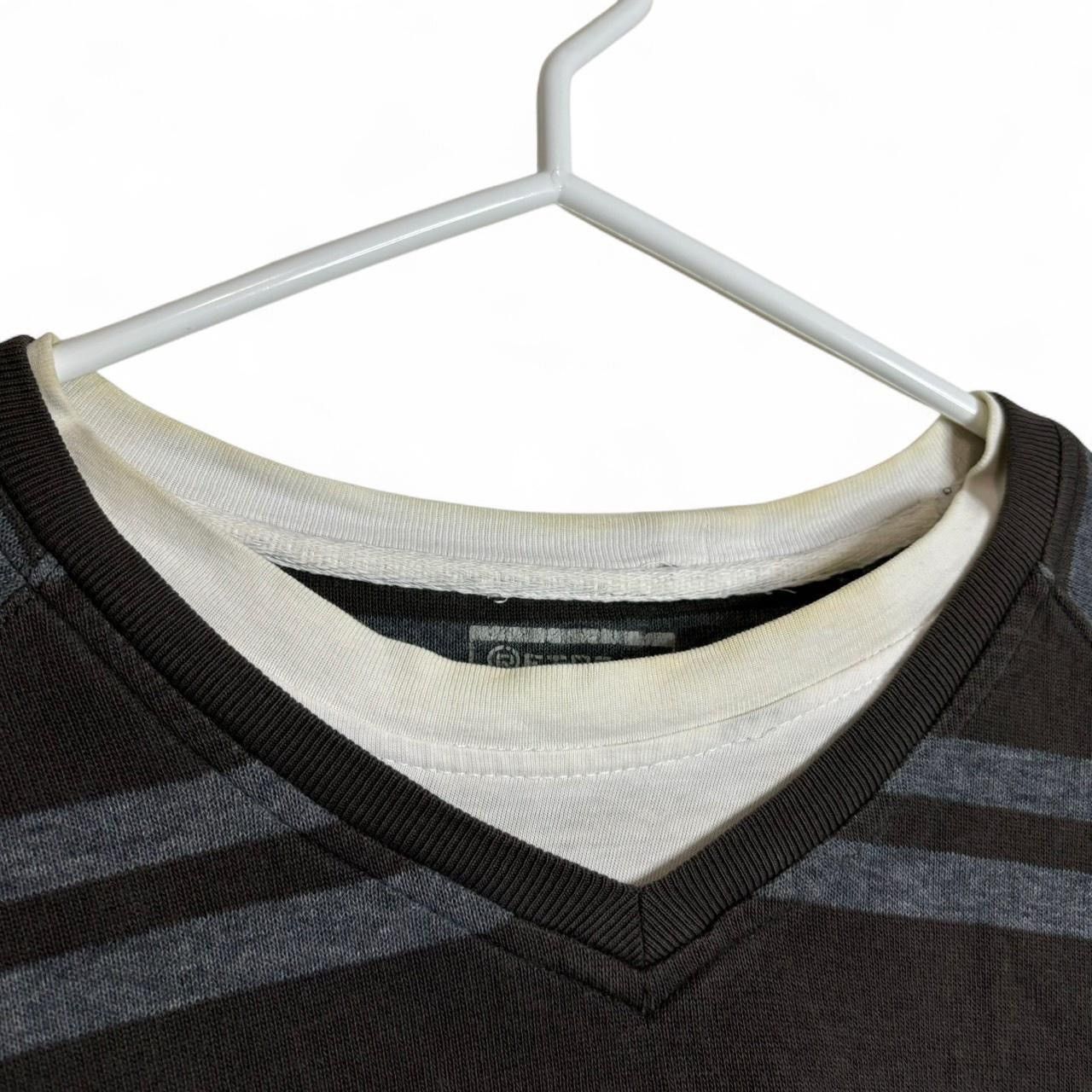 Retreat × Vintage Vintage Y2K Striped Khaki Green And Grey Layered Sweater Size US XXL / EU 58 / 5 - 5 Thumbnail
