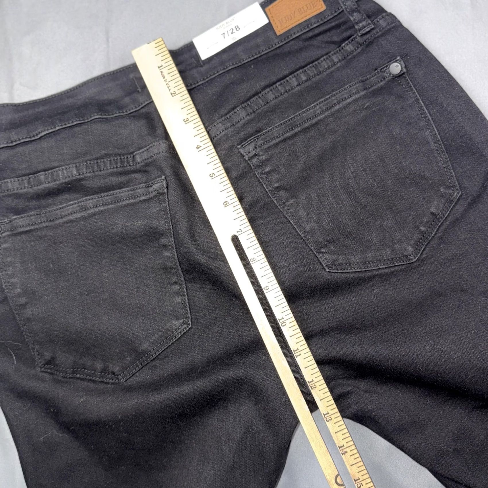 Denime Judy Blue Jeans Womens 7/28 Black Dark Wash Mid Rise Slim Capri Stretch Denim Size 28" / US 6 / IT 42 - 7 Thumbnail