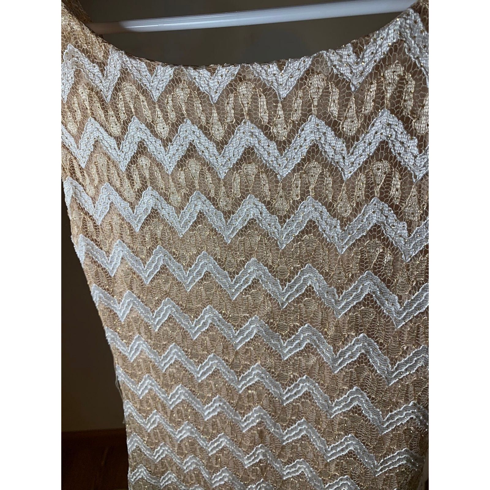 Other Jump Apparel White Gold Lace Dress Size 3/4 or S Size S / US 4 / IT 40 - 8 Thumbnail
