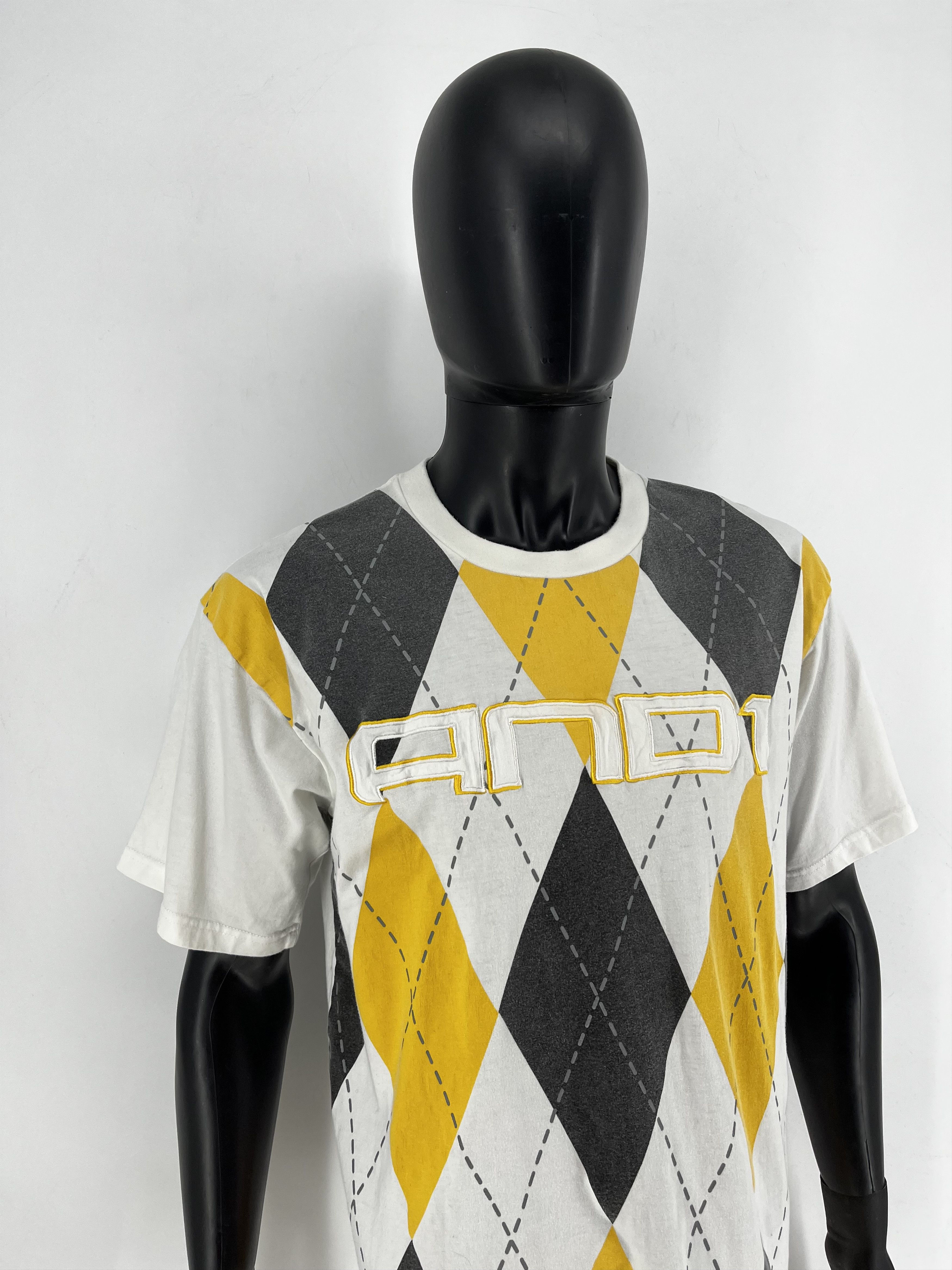 Other Vintage AND1 Argyle Pattern Tee Y2K Basketball Style L Size US L / EU 52-54 / 3 - 4 Thumbnail