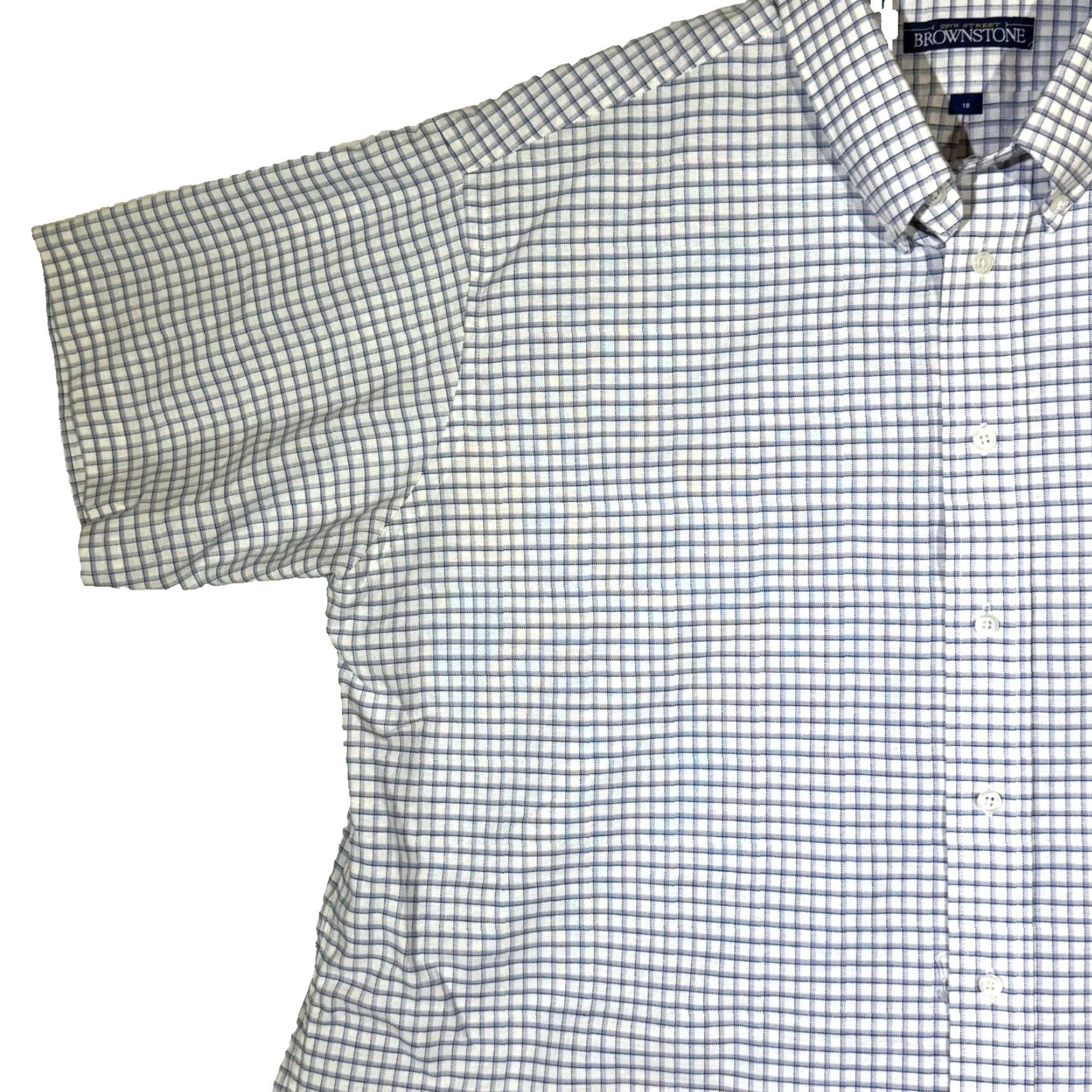 Vintage 59th Street Brownstone Shirt Blue Check Short Sleeve Button-Down M856 Mens Regular XS? No Size US XXL / EU 58 / 5 - 2 Thumbnail