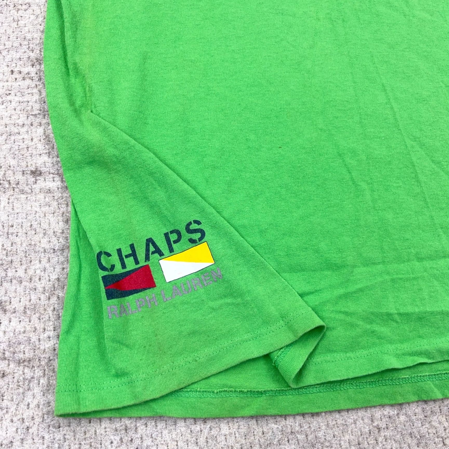 Chaps VINTAGE Chaps Ralph Lauren Shirt Men L Green Sailing Nautical Coastal Marine 90s Retro Hipster Graphic Print Logo Short Sleeve Crew Neck Black? Size US L / EU 52-54 / 3 - 5 Thumbnail