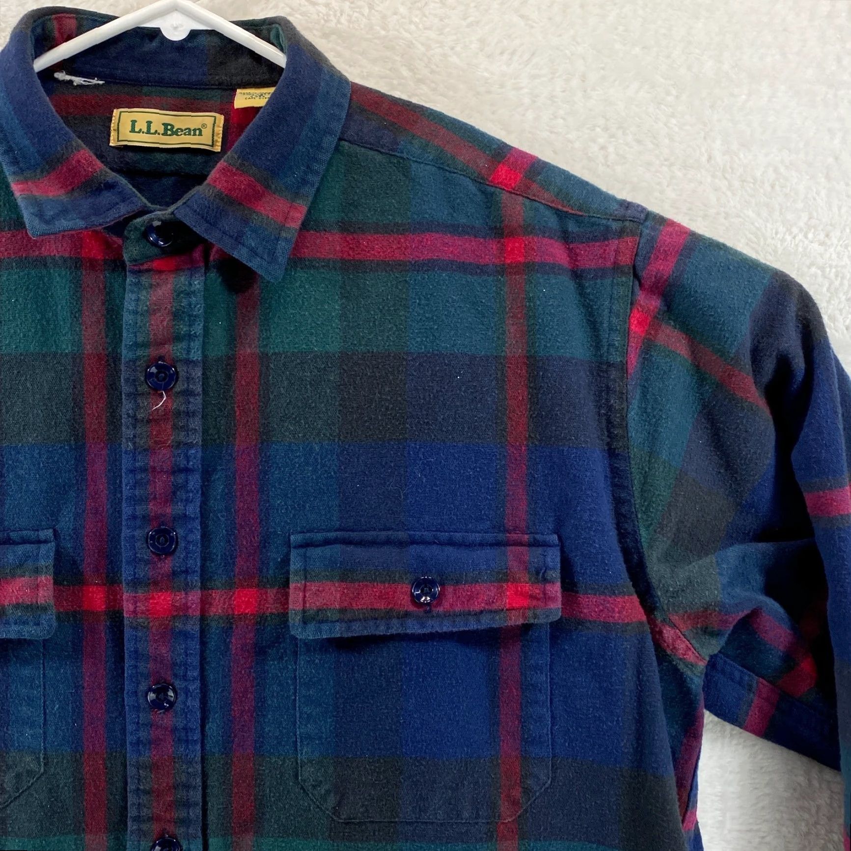 Vintage VINTAGE LL Bean Mens Large Tall Plaid Flannel Button Up Long Sleeve Shirt Cotton Size US L / EU 52-54 / 3 - 3 Thumbnail