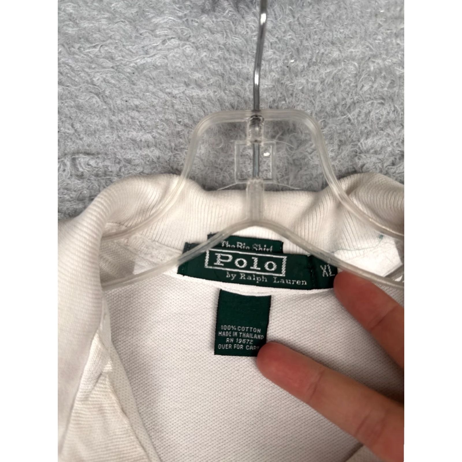 Ralph Lauren VINTAGE Ralph Lauren Polo Shirt Men XL White Cotton Pocket Polo Shirt Slim Read Size US XL / EU 56 / 4 - 7 Thumbnail
