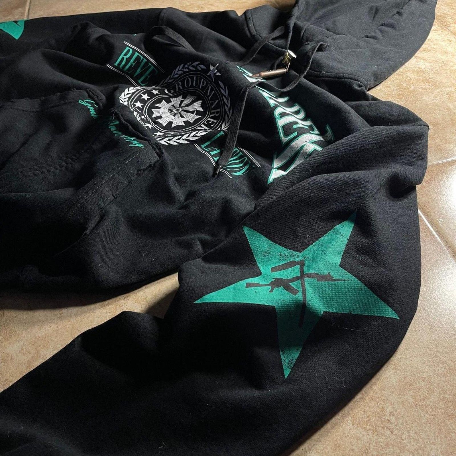 Other Balenciaga Style Saint Germain Black/Green Zip Up Hoodie Size US S / EU 44-46 / 1 - 7 Thumbnail
