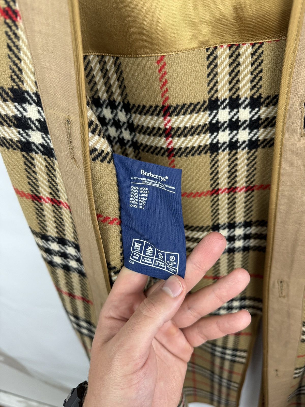 Burberry 🇬🇧 Vintage 90s Burberry Nova Check Wool Vest Liner Sleeveless Size US M / EU 48-50 / 2 - 7 Thumbnail