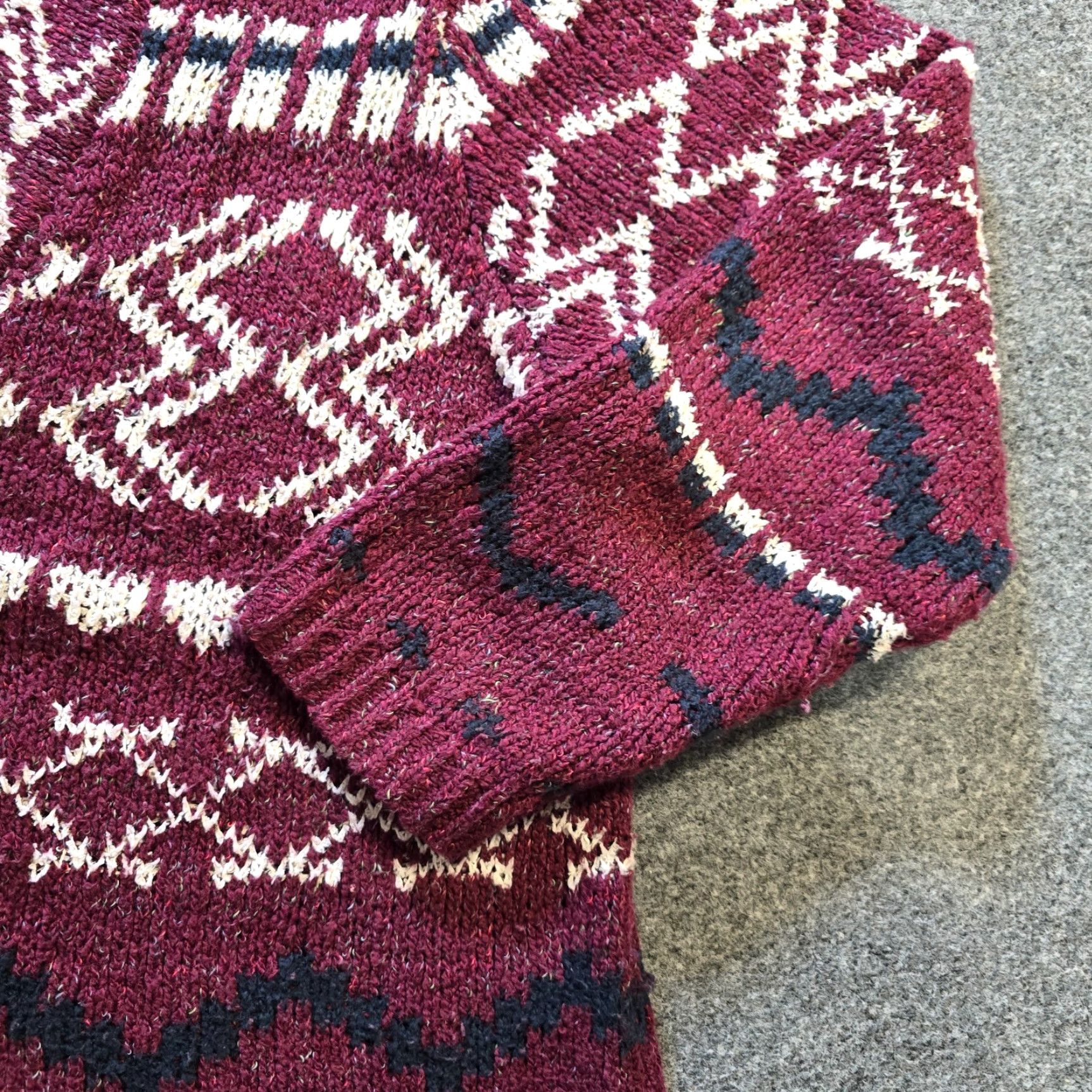J. Jill VINTAGE J Jill Cardigan Womens XL Red Burgundy Aztec Long Duster Sweater Capsule Size XL / US 12-14 / IT 48-50 - 3 Thumbnail