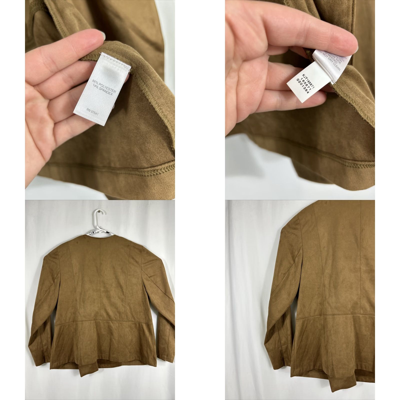 J. Jill J.JILL Faux Suede Moto Jacket Women's XL Asymmetric Zip Stretch Brown Jacket Size XL / US 12-14 / IT 48-50 - 8 Thumbnail