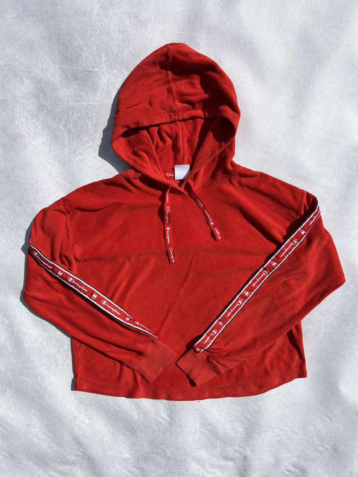Champion Champion Women Flannel Red Hoodie Logo Tape Sleeves Size XXL Size XXL / US 16-18 / IT 52-54 - 1 Thumbnail