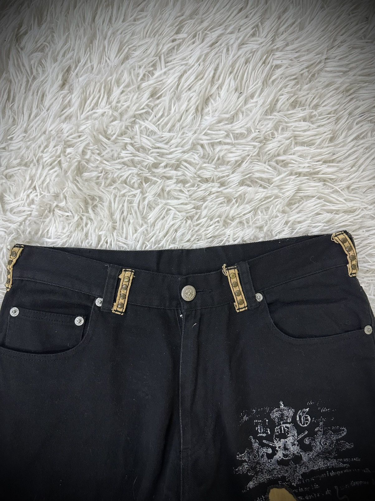 If Six Was Nine rare 2000s i6w9 BERNING SHO flare studded punk jeans Size US 30 / EU 46 - 5 Thumbnail
