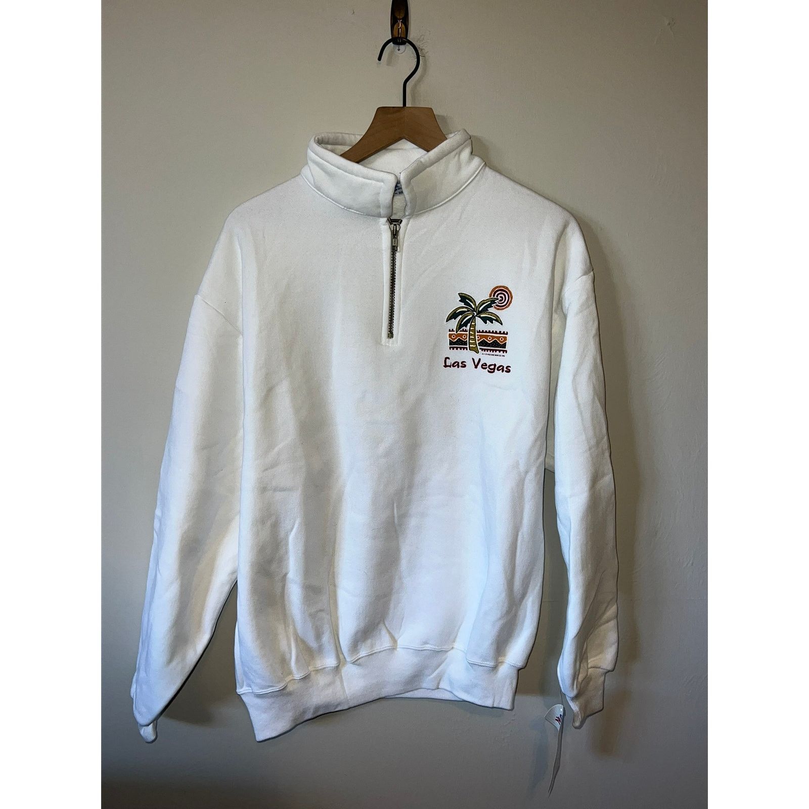 Jerzees Vintage Las Vegas Sweatshirt 1/4 Zip Crewneck 90s NWT Large Size US L / EU 52-54 / 3 - 1 Thumbnail
