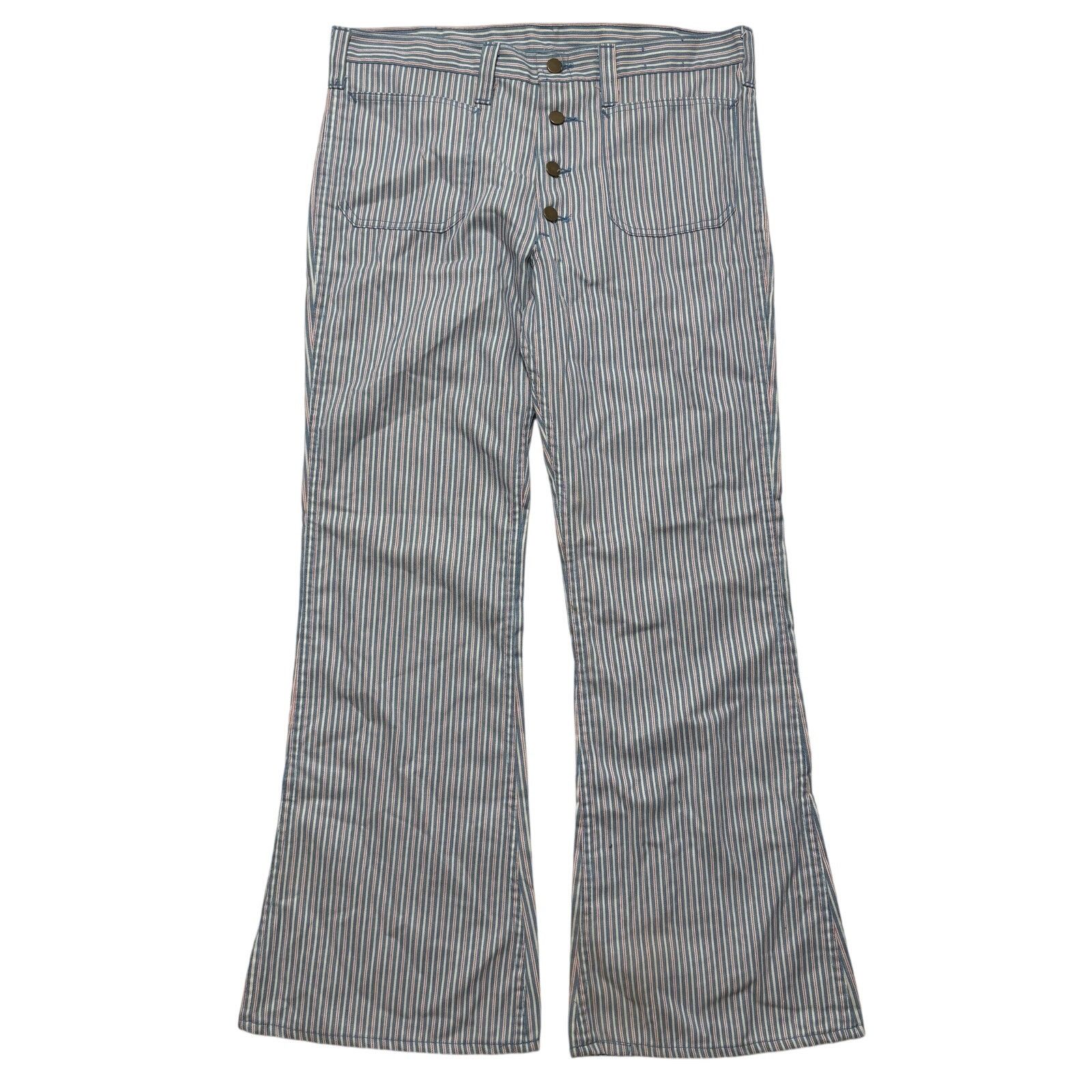 Lee Deadstock VTG 70's Lee Pinstripe Bell Bottom Pants 34x31 Size 34" / US 12 / IT 48 - 1 Thumbnail