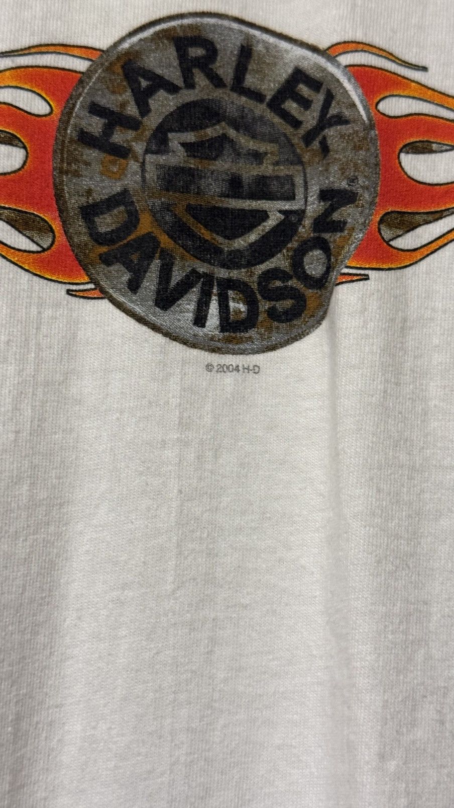 Harley Davidson Vintage 2004 Harley Davidson Flame Sleeve White Size US XL / EU 56 / 4 - 3 Thumbnail