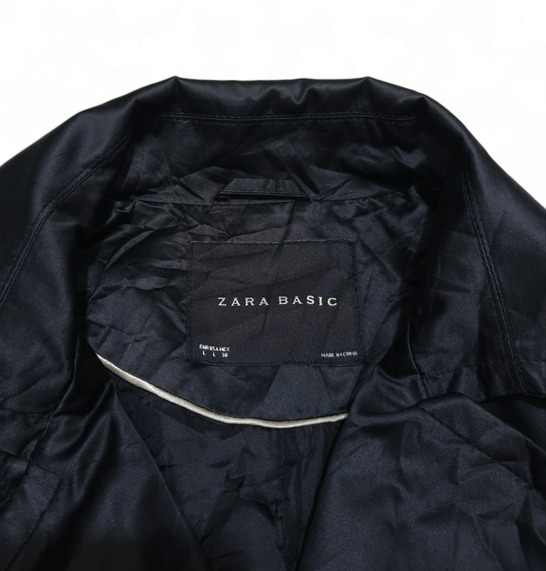 Other Vintage ZARA Basic Women Black Trench Coat Size L / US 10 / IT 46 - 7 Thumbnail