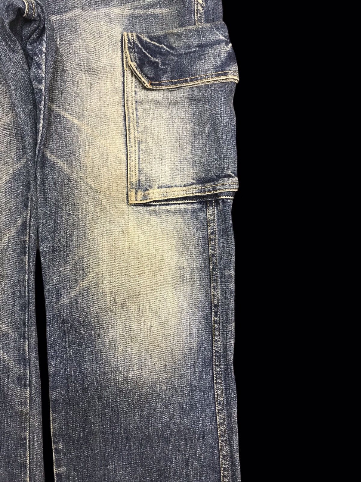 Global Work 💥JAPAN STYLE💥RARE GLOBAL WORK BLUE WASH CARGO DENIM F211 Size US 30 / EU 46 - 5 Thumbnail