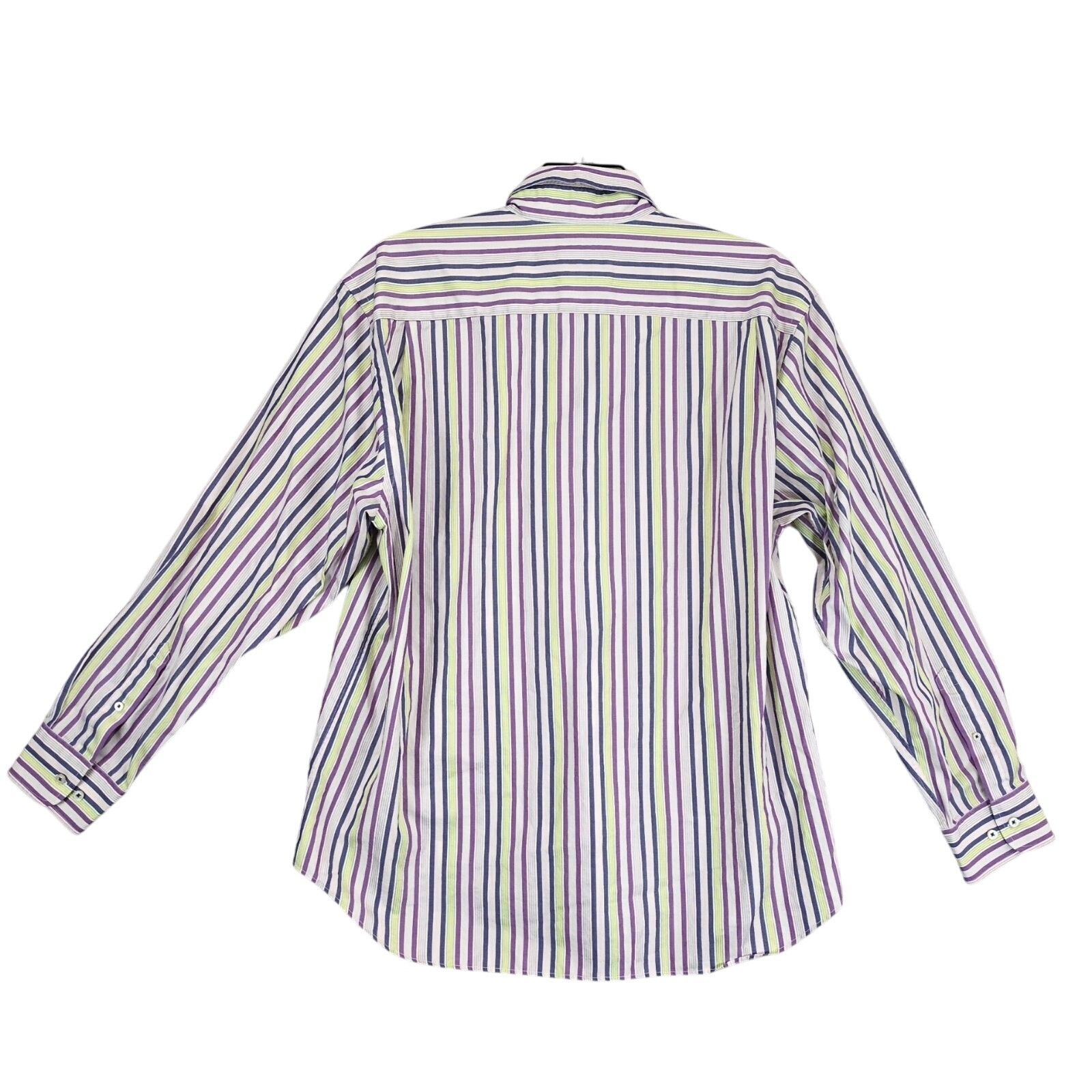 Robert Talbott Robert Talbott Carmel Men's XL Striped Button Up Dress Shirt Size US XL / EU 56 / 4 - 3 Thumbnail