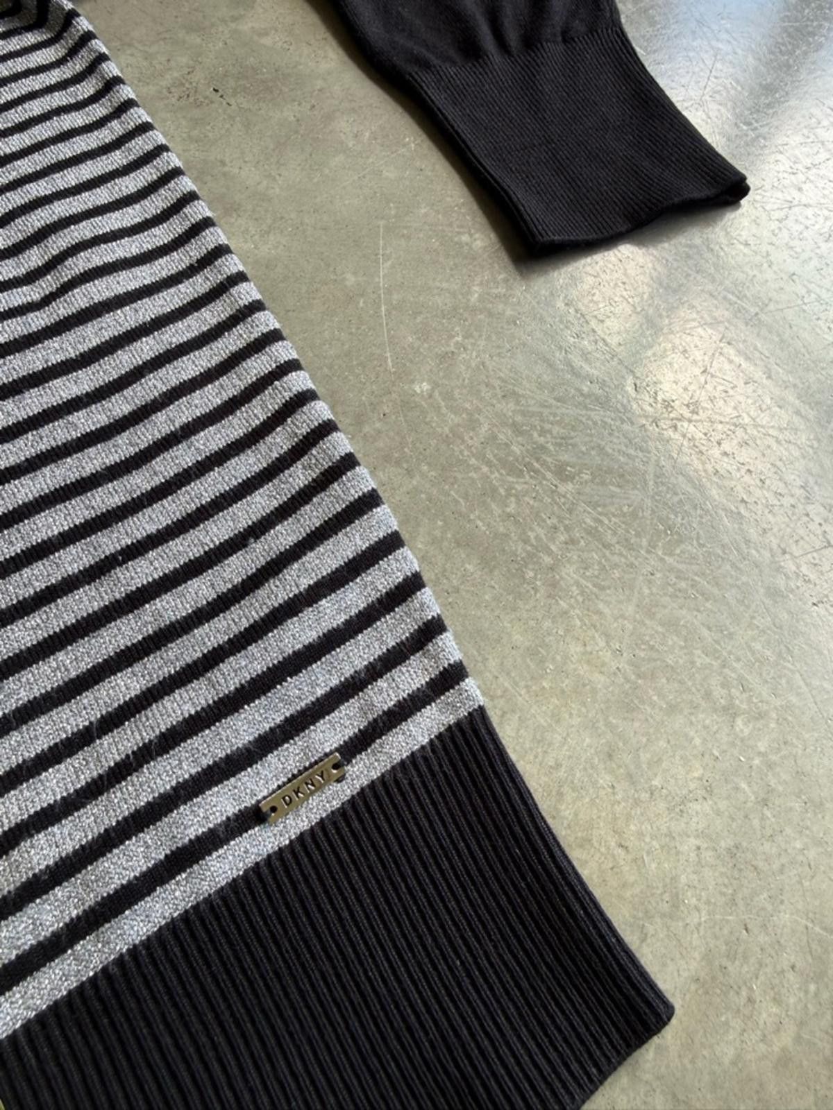 DKNY DKNY / Striped Turtleneck Sweater / Black Silver Size S / US 4 / IT 40 - 6 Thumbnail
