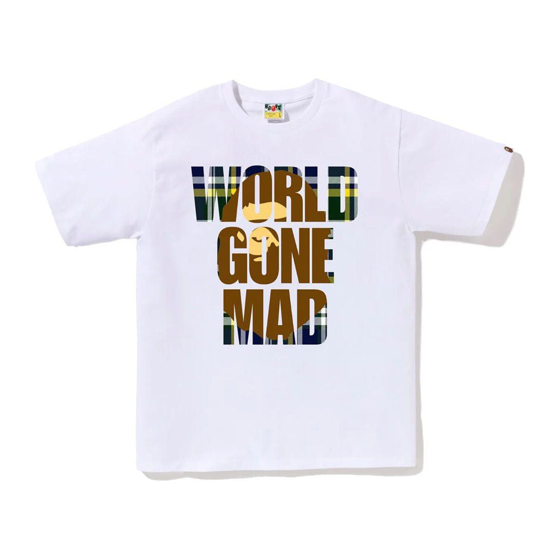 Bape Check World Gone Mad White Tee Size US XL / EU 56 / 4 - 1 Preview