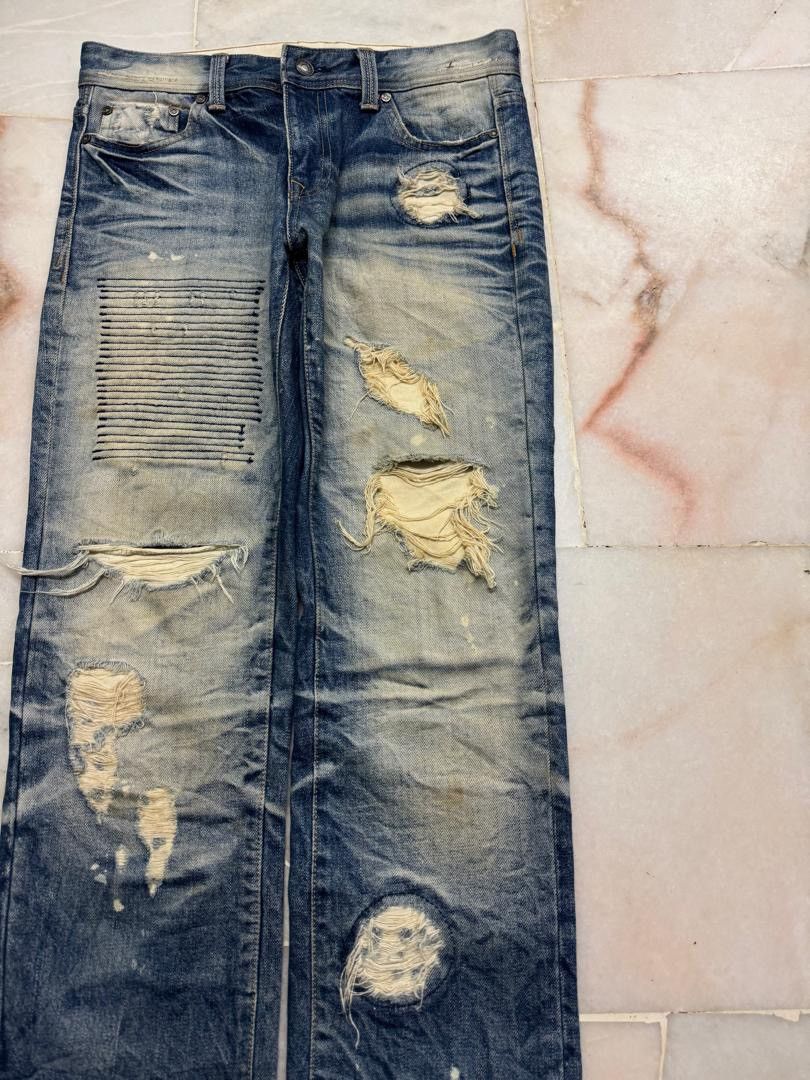 Undercover Insane💥Sashiko Boro 90s Japanese Kapital Style Distress Jean Size US 30 / EU 46 - 5 Thumbnail