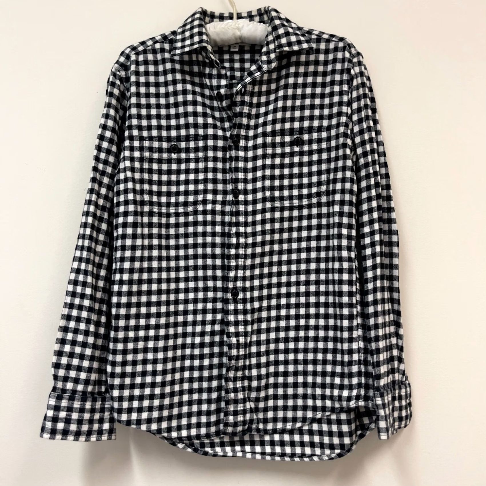 Uniqlo Uniqlo Mens Button Up Gingham Shirt XS Black/White Long Sleeve Pockets Size US XS / EU 42 / 0 - 2 Thumbnail
