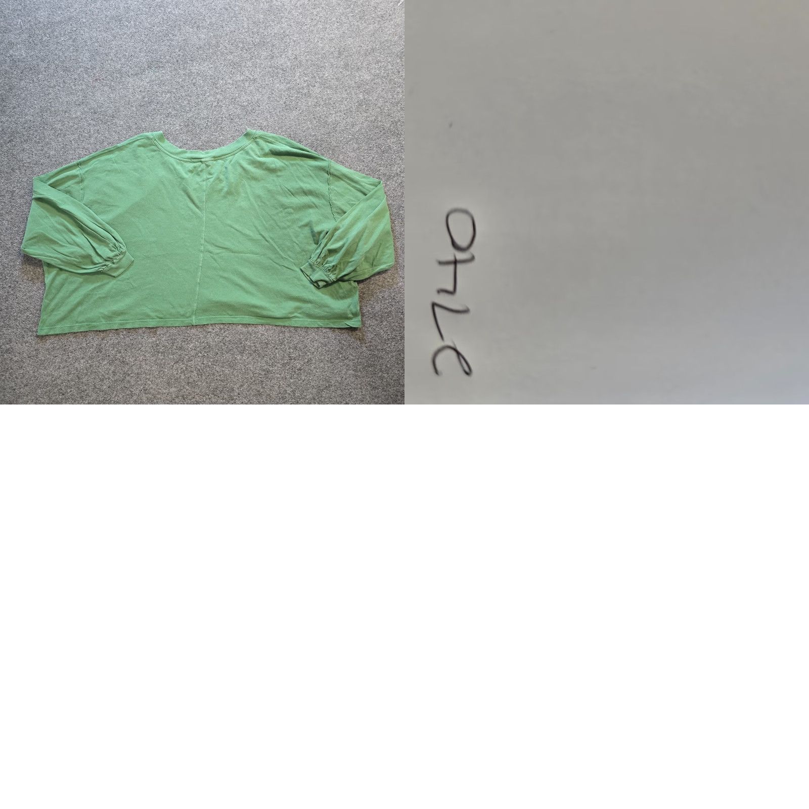 Free People Free People Top Womens XS Green Cropped Oversized Boxy Long Sleeve Basic Shirt Bodice Bohemian Crewneck Lightweight Stretch Volunteers? Size XS / US 0-2 / IT 36-38 - 8 Thumbnail
