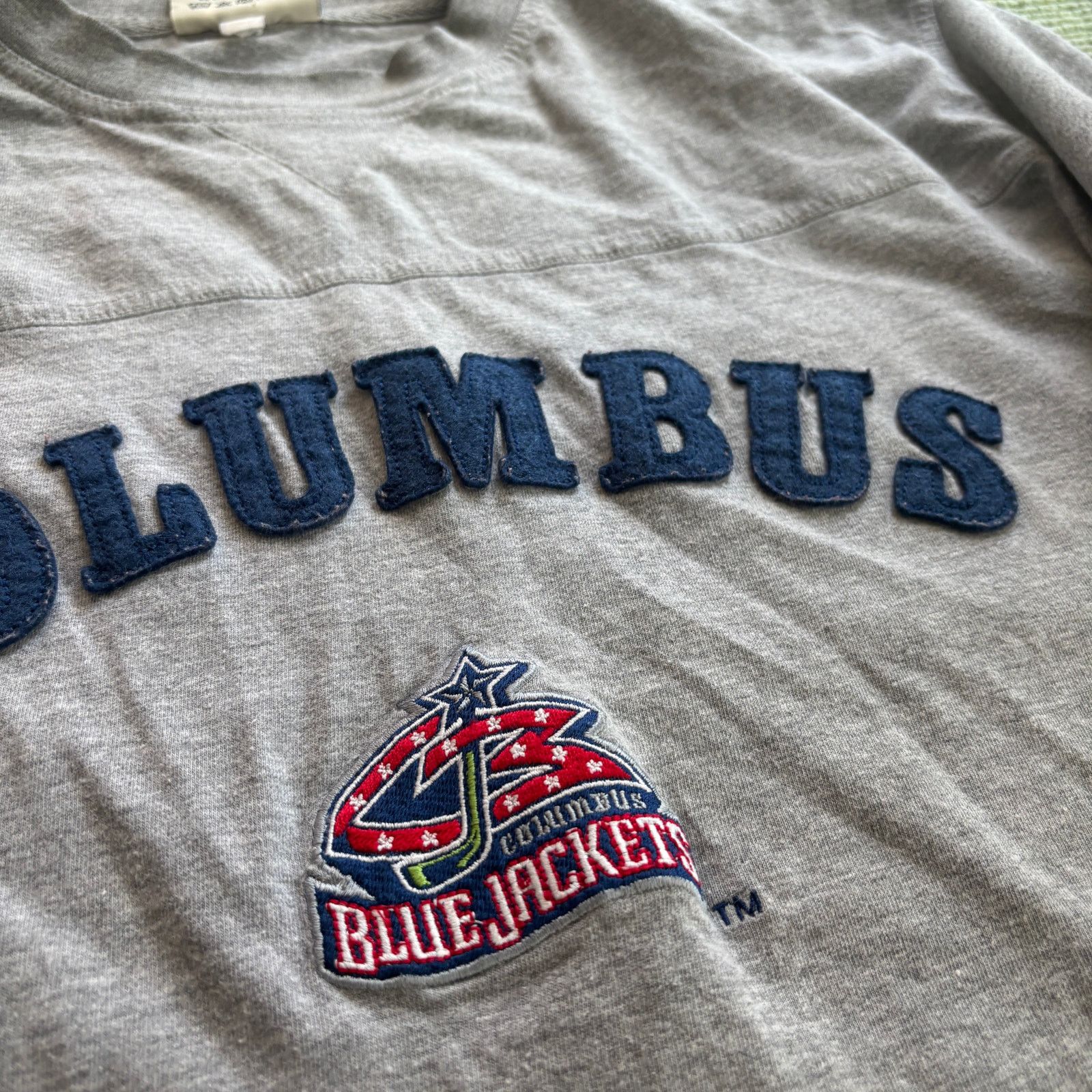 Lee × NHL × Vintage Vintage 1990s Columbus Blue Jackets Thick Cotton Tee Shirt Size US L / EU 52-54 / 3 - 3 Thumbnail