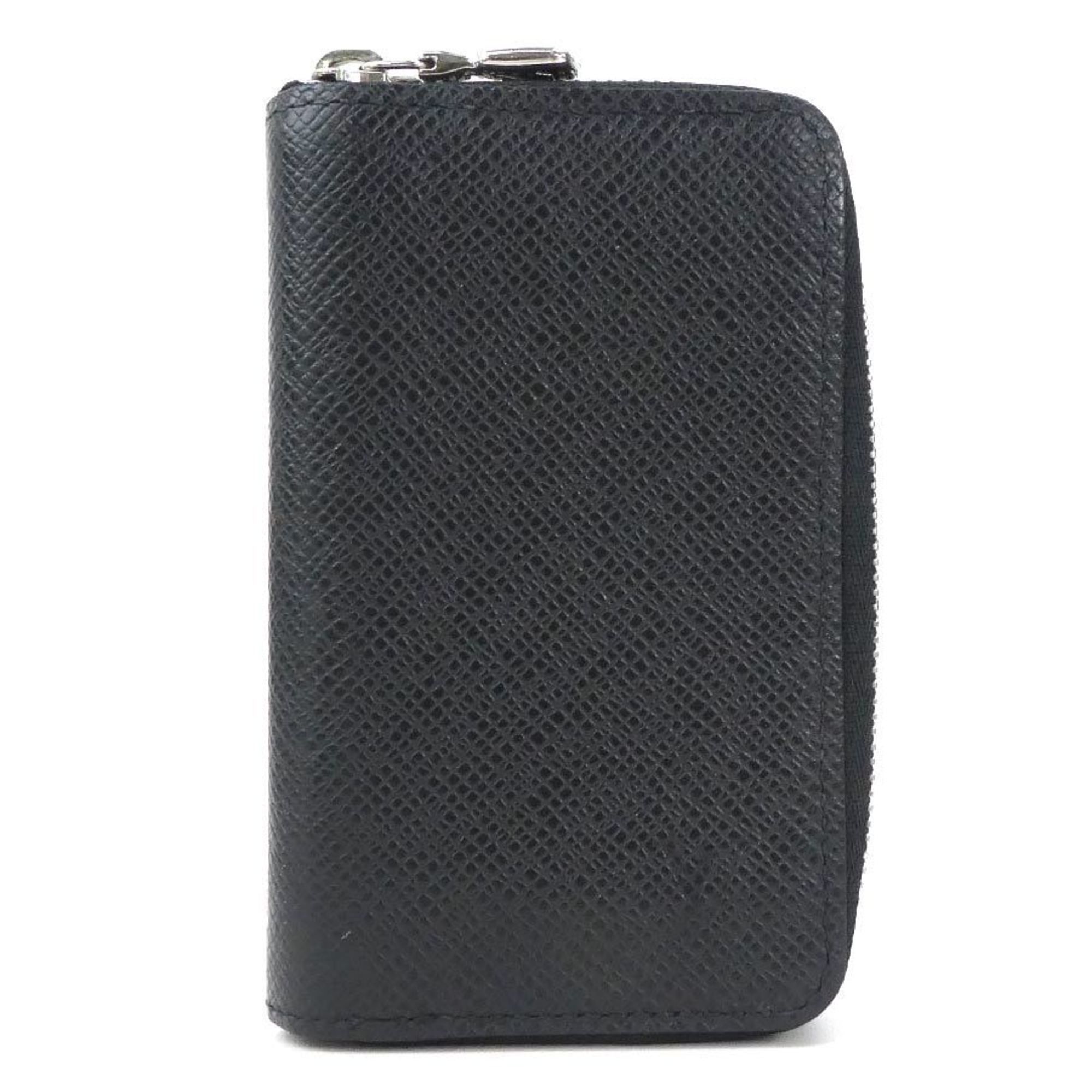 Louis Vuitton Wallet/Coin Case Taiga Zippy Coin Purse Black Silver Men's M30511 e59239a