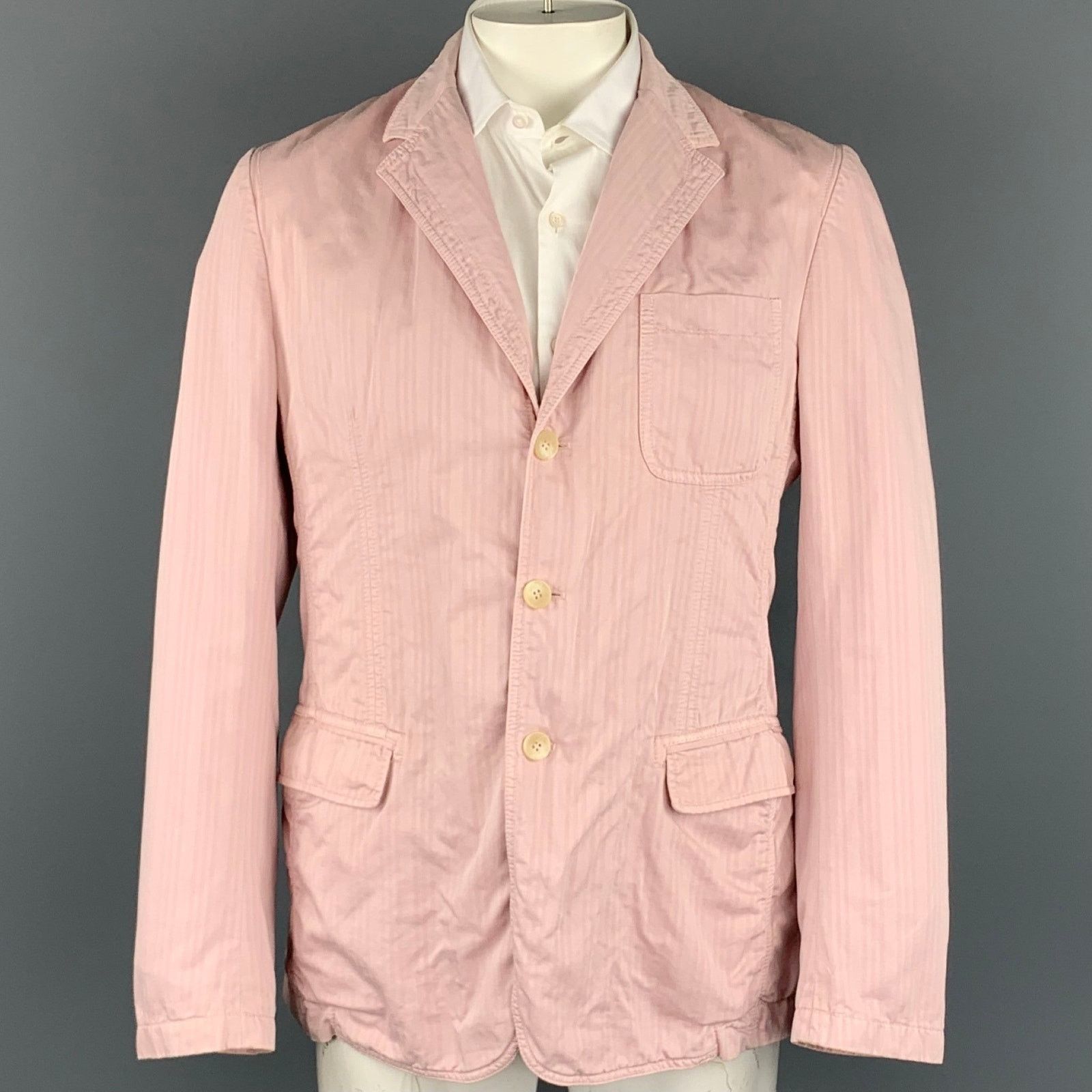 Dolce & Gabbana Size 42 Rose Stripe Cotton Notch Lapel Sport Coat Size 42R - 1 Thumbnail