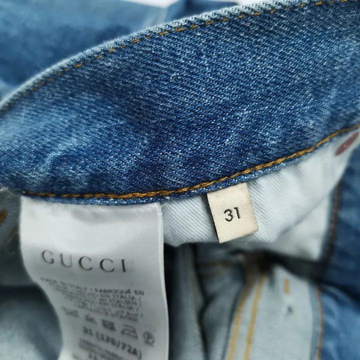 Gucci Gucci Gucci Blue Straight Leg Denim Pants for Men -2506 Size US 31 - 3 Thumbnail