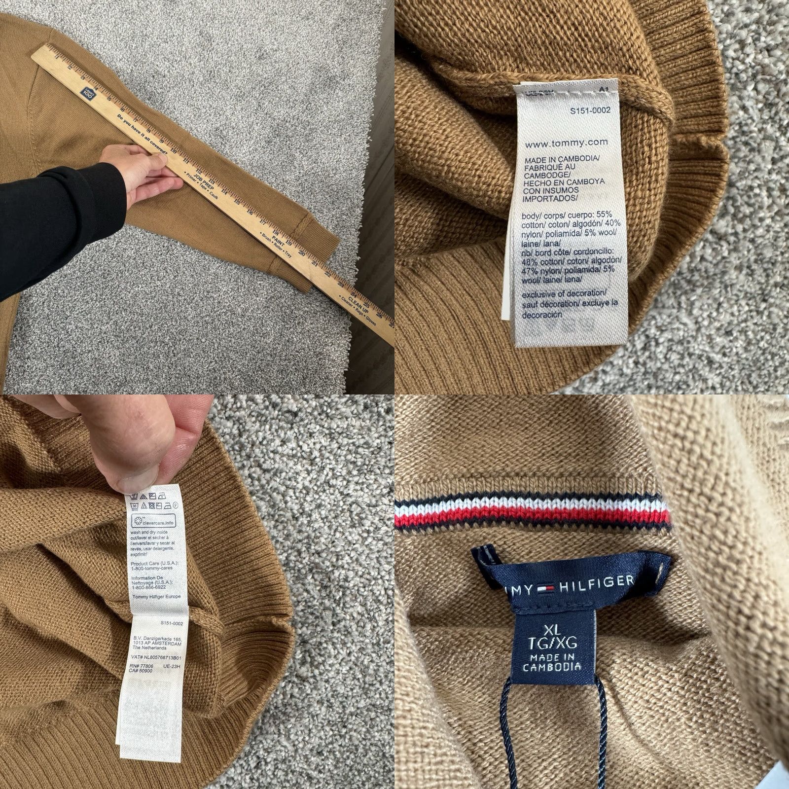 Tommy Hilfiger Tommy Hilfiger Sweater Womens XL Relaxed Fit Mockneck Academia Preppy Tan Size XL / US 12-14 / IT 48-50 - 8 Thumbnail