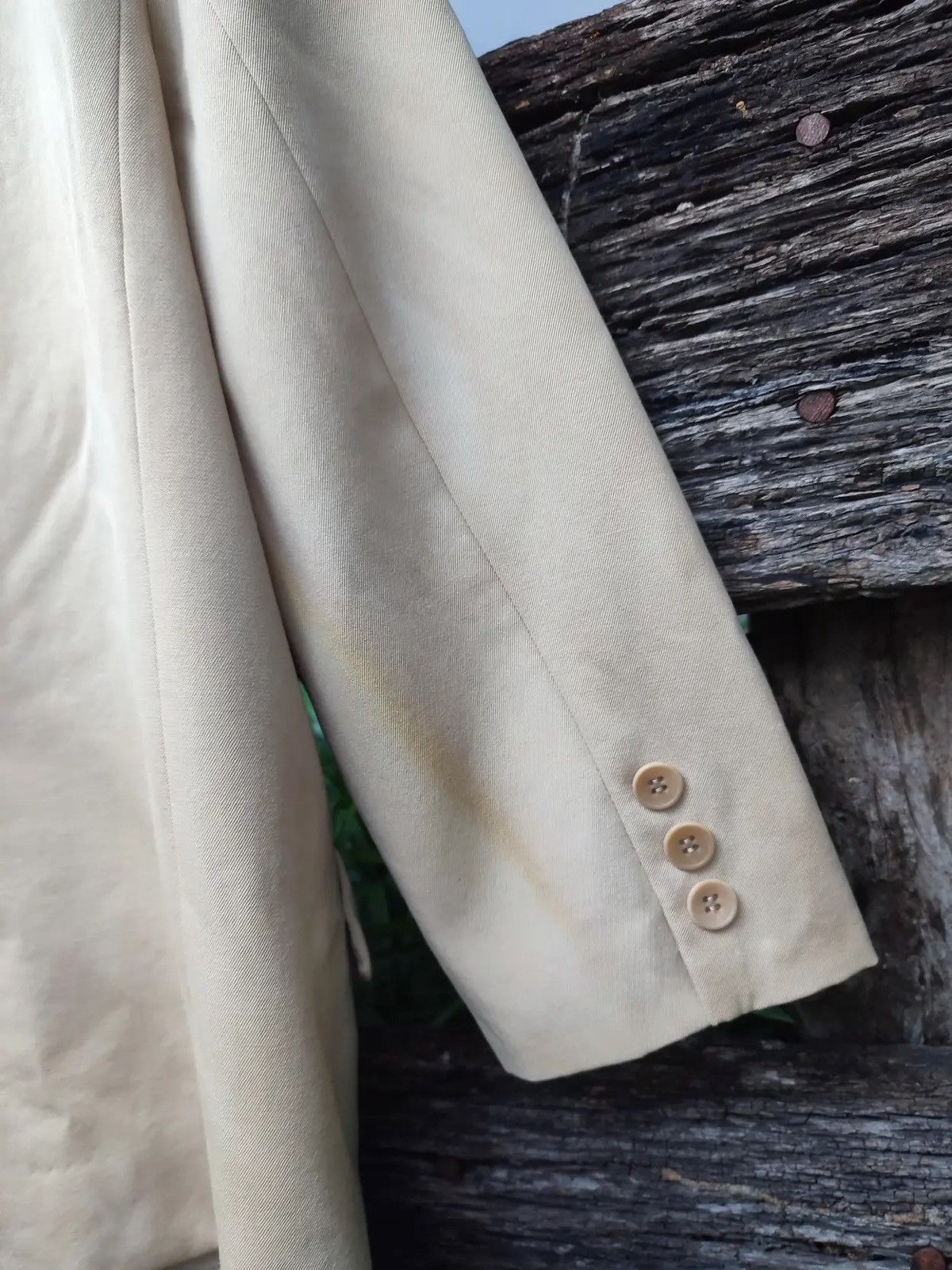 Issey Miyake Vintage Late 1980s Issey Sport Double-Breasted Beige Blazer Size M / US 6-8 / IT 42-44 - 11 Thumbnail
