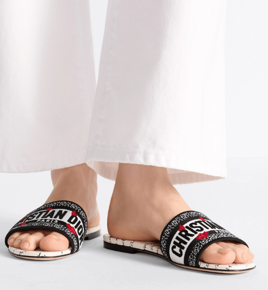 Dior o1w1db10625 KCQ209 Dioramour Dway Slides in Black/White Size US 6 / IT 36 - 5 Thumbnail