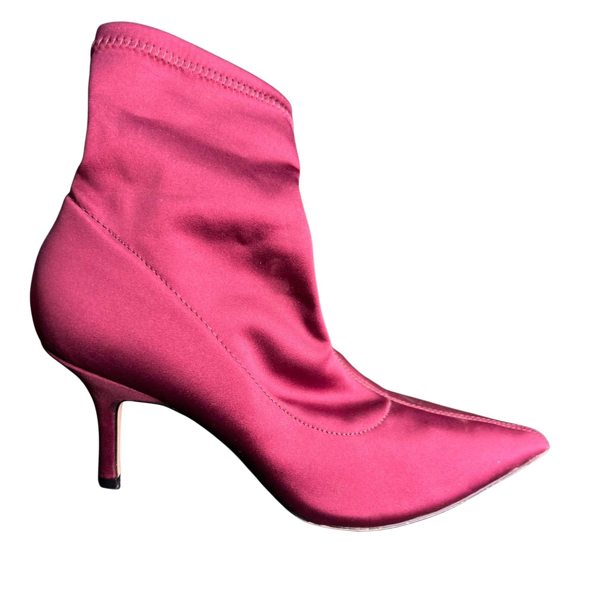 Zara Zara Hot Pink Satin Ankle Boots Size 7.5 Pointed Toe Stilett Size US 7.5 / IT 37.5 - 5 Thumbnail