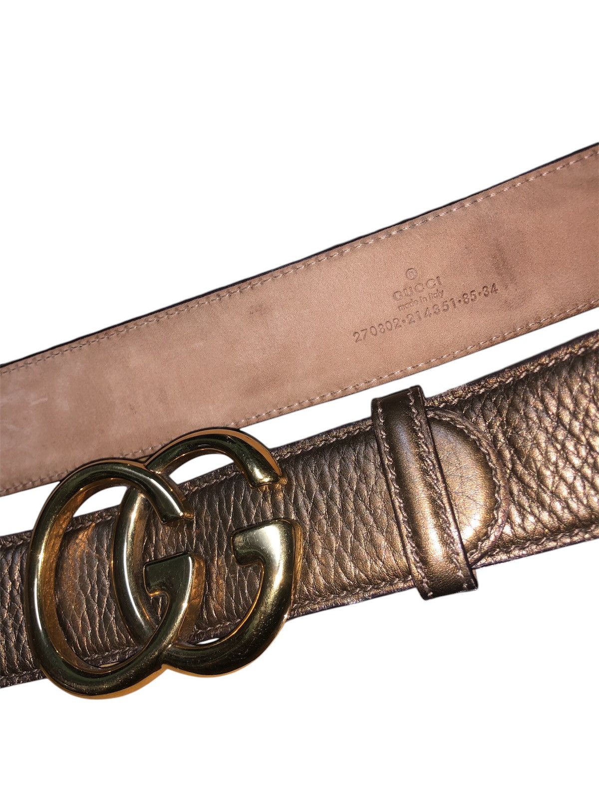Designer × Gucci VINTAGE LEATHER BELT GUCCI 270802-214351-85-34 Size 32 - 4 Thumbnail