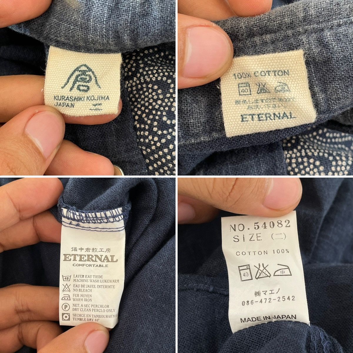 Eternal × Indigo × Japanese Brand Eternal Kurashiki Kojima Indigo Button Up Shirt Size US L / EU 52-54 / 3 - 10 Thumbnail