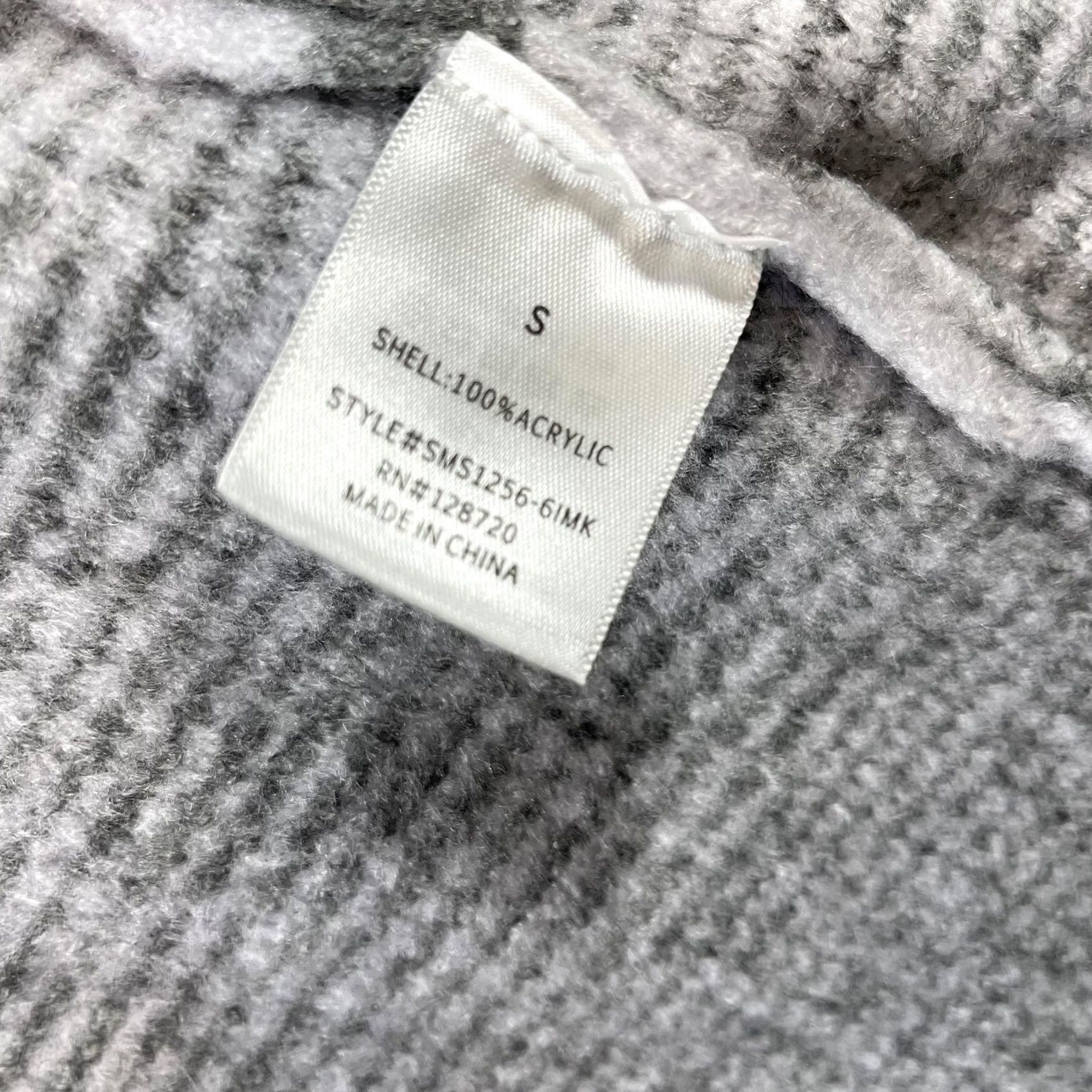 Vintage Francesca's Cardigan Sweater Womens S Gray Leopard Knit Open Front Pockets Size S / US 4 / IT 40 - 3 Thumbnail
