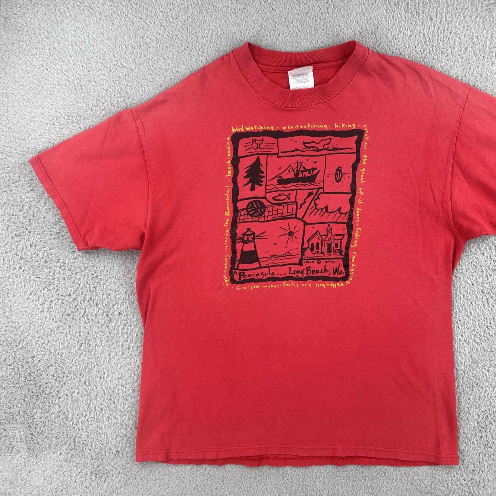 Hanes VINTAGE Hanes Beefy-T Mens XL Faded Red T-Shirt Short Sleeve Crew Neck Washington Peninsula 90s Classic USA Womens? Size US XL / EU 56 / 4 - 3 Thumbnail