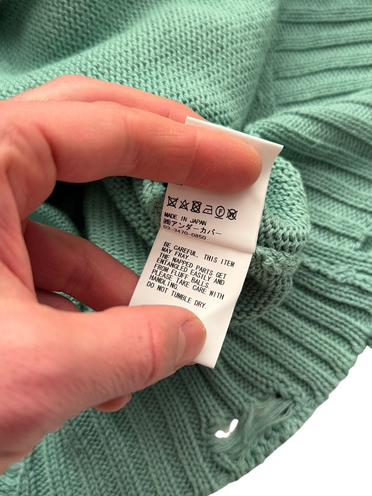 Undercover Faded Green Distressed Cardigan Size US XL / EU 56 / 4 - 9 Thumbnail