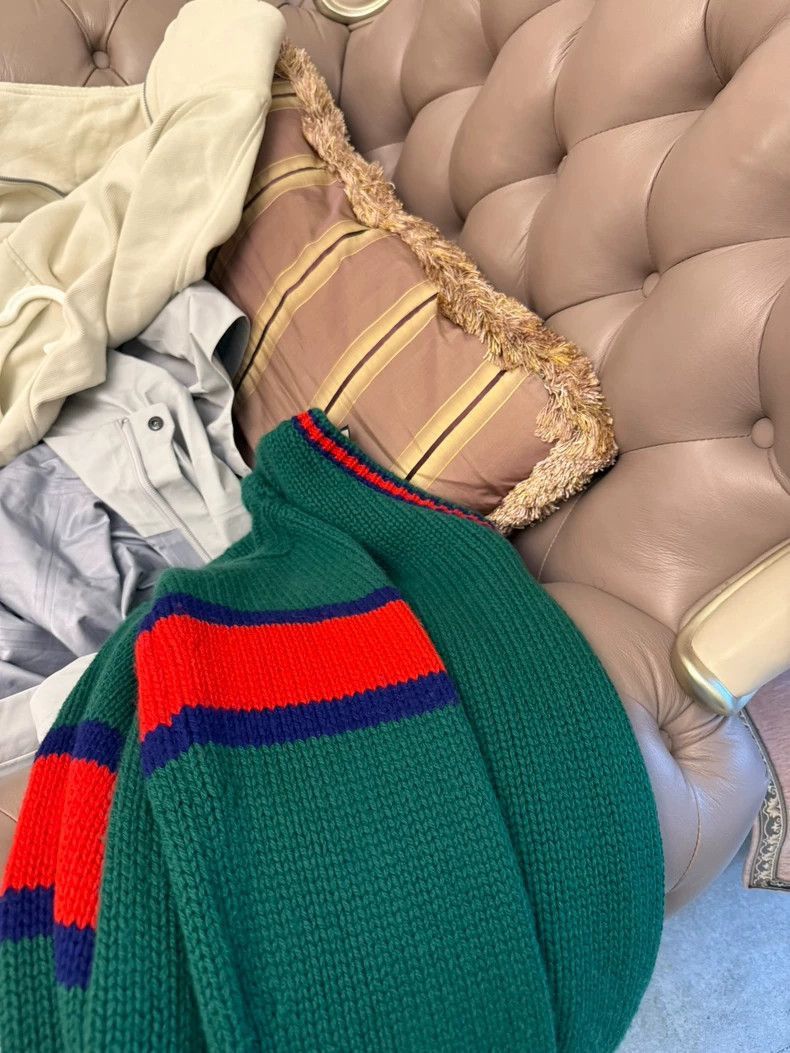 Gucci Green VNeck Knit Sweater-2506