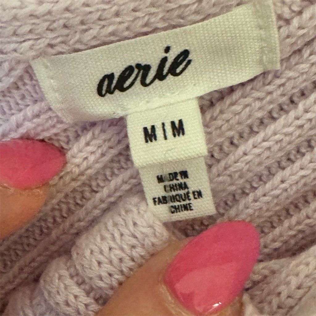 Other Aerie Tank Top Womens Size M Lavender Purple Ribbed Knit Cr Size M / US 6-8 / IT 42-44 - 3 Thumbnail