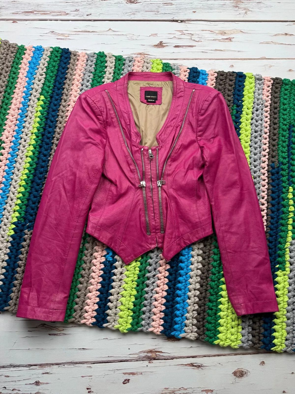 Miss Sixty Miss Sixty Vintage Leather Jacket (V207)(D10) Size M / US 6-8 / IT 42-44 - 1 Thumbnail