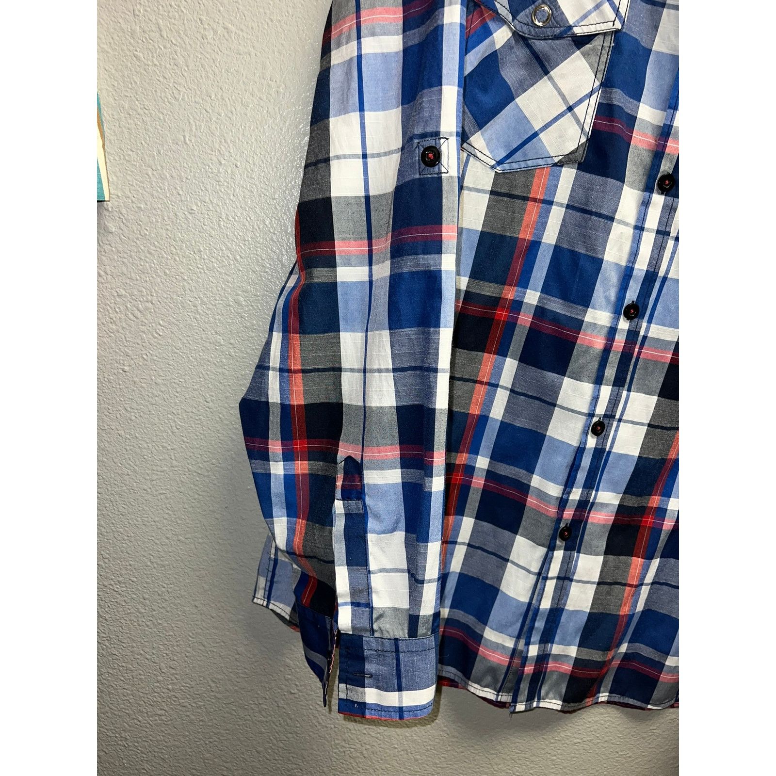 Eighty Eight Eighty Eight Platinum Button Up Shirt Blue Red Shirt 4XL 4X Size US XXL / EU 58 / 5 - 5 Thumbnail