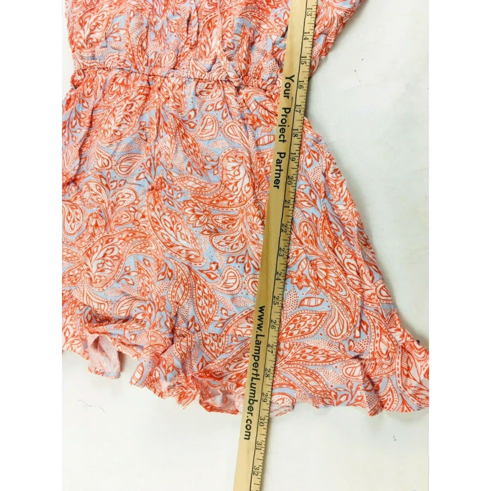 Vintage Cupcakes & Cashmere Romper Size S Floral Paisley Ruffle Sleeve Elastic Waist NWT Size 36" / US 14 / IT 50 - 6 Thumbnail