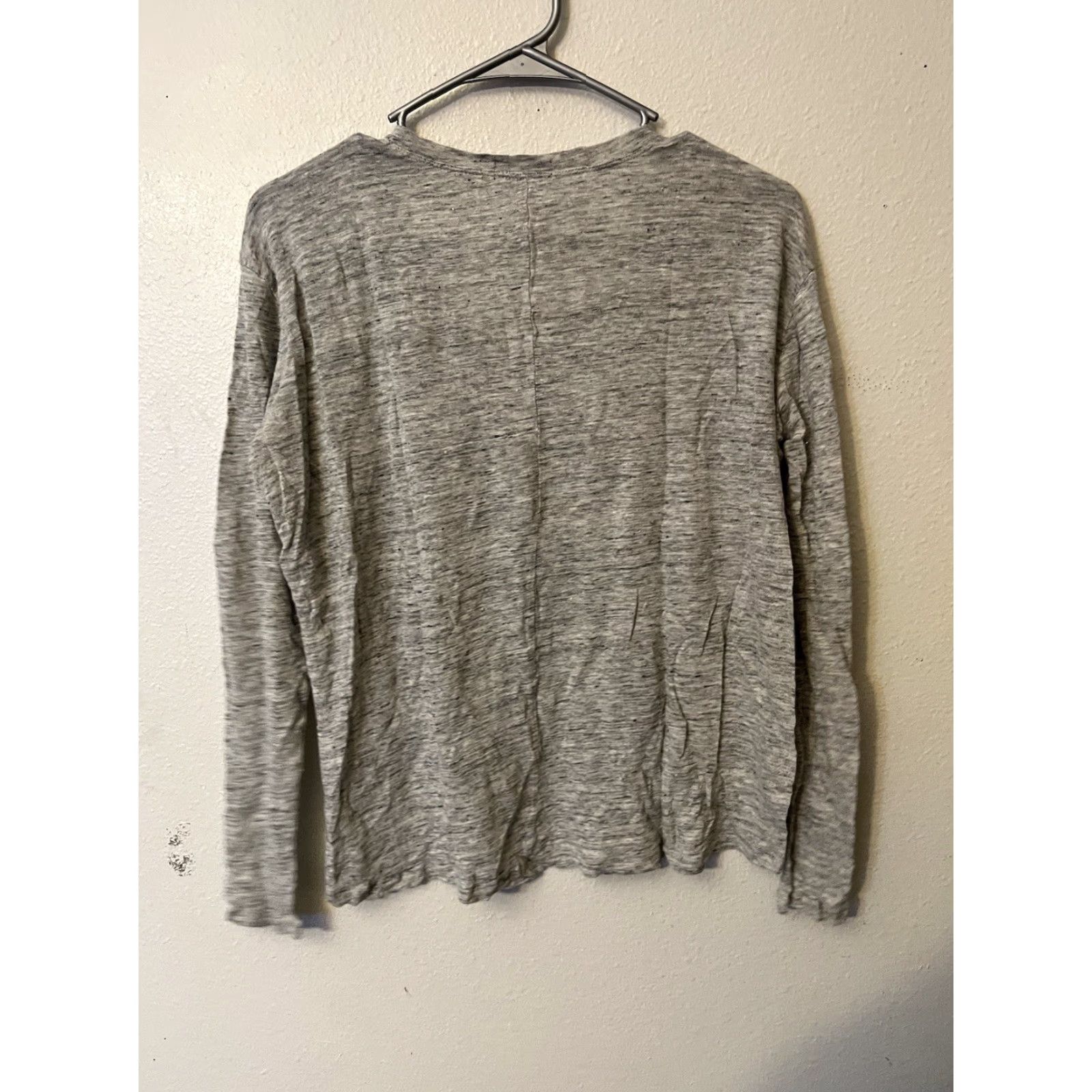 Gap Gap Women's V-Neck T-Shirt XS Gray Cotton Blend Super Soft Long Sleeve Pullover Size XS / US 0-2 / IT 36-38 - 3 Thumbnail
