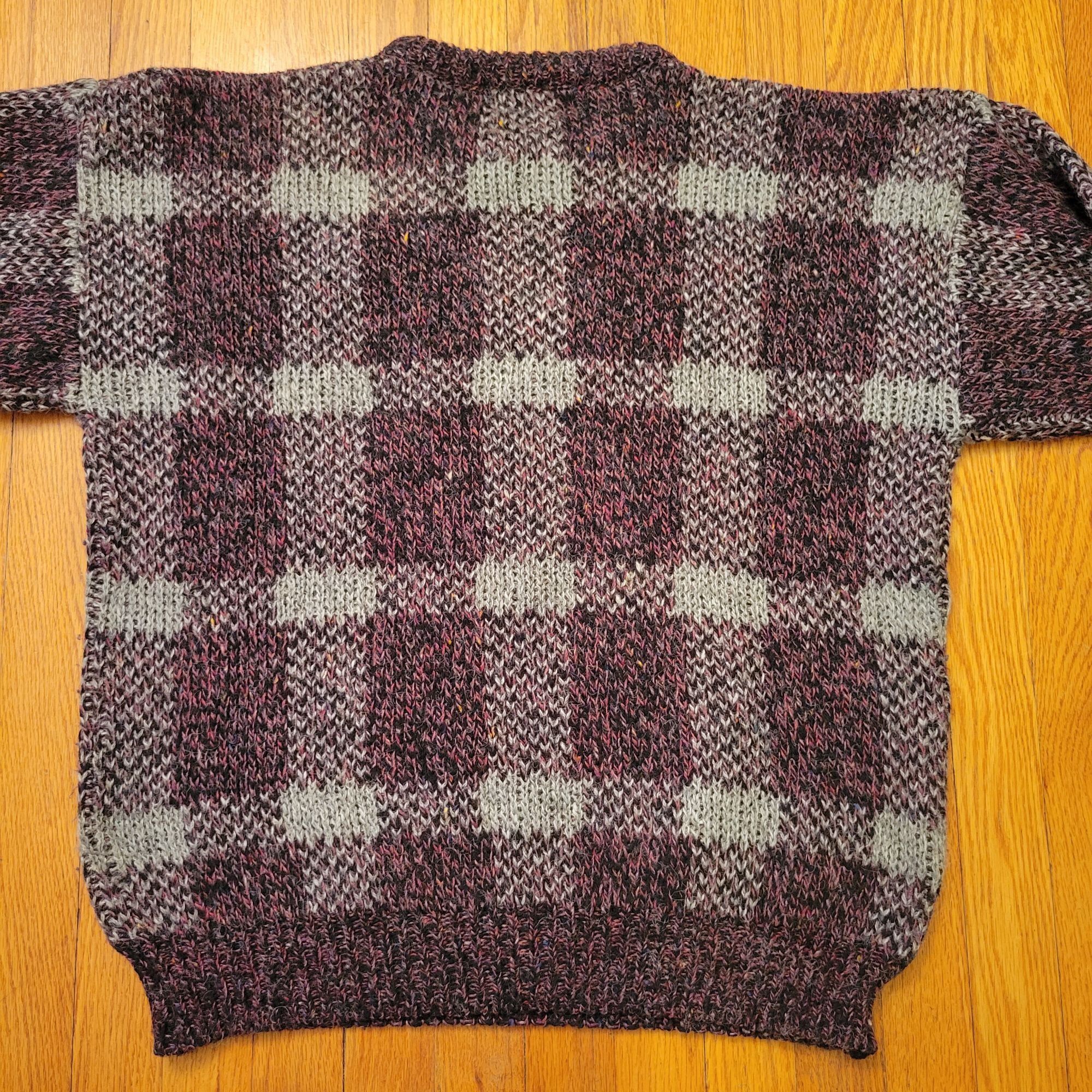 Vintage Peter England Gray Maroon Plaid Sweater Wool Blend L Crew Ne Size US L / EU 52-54 / 3 - 3 Thumbnail