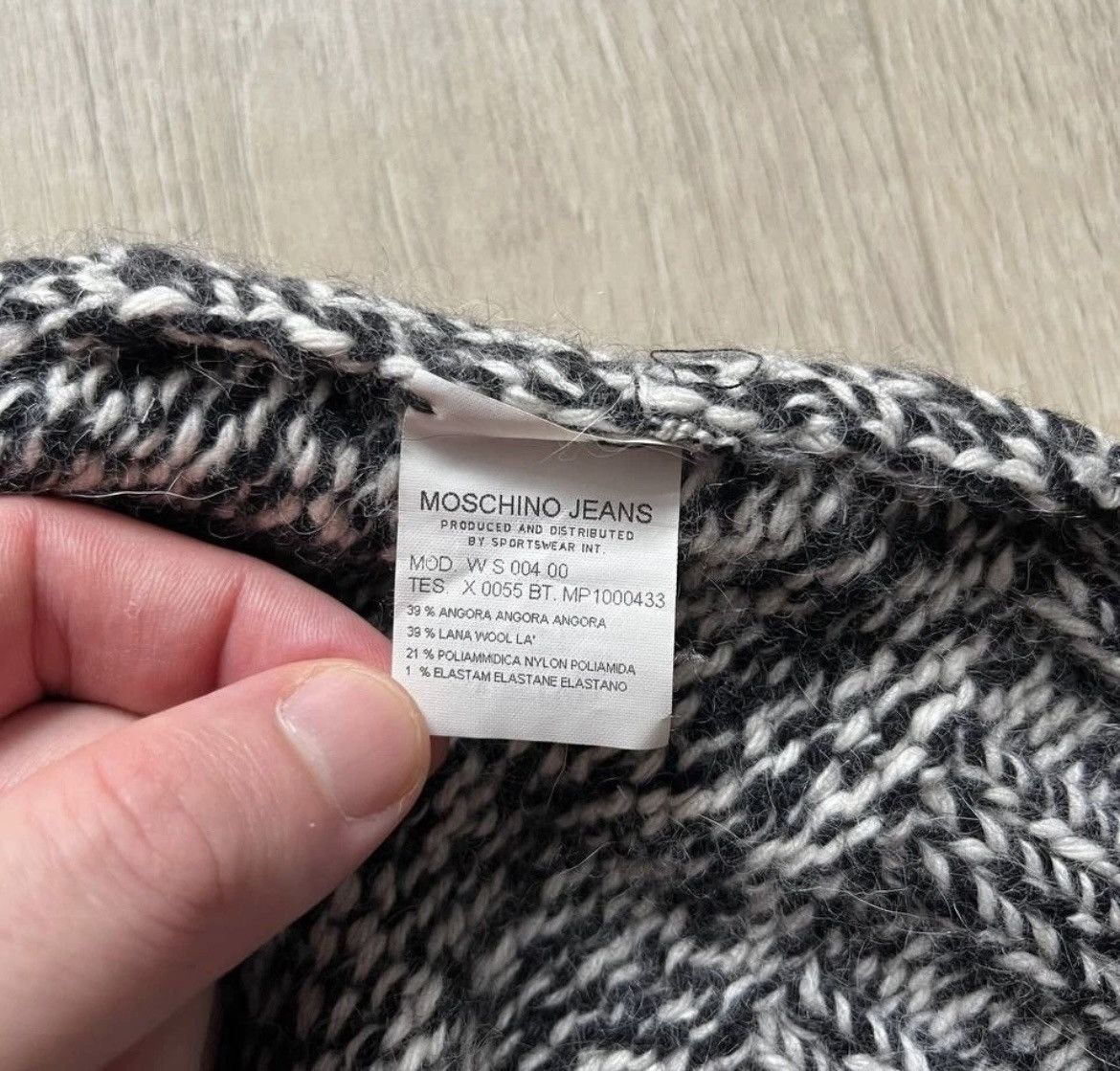 Moschino × Vintage Moschino Jeans Black White Chunky Knit Sweater Size S / US 4 / IT 40 - 10 Thumbnail